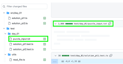 GitHub view with a puzzle_input.txt